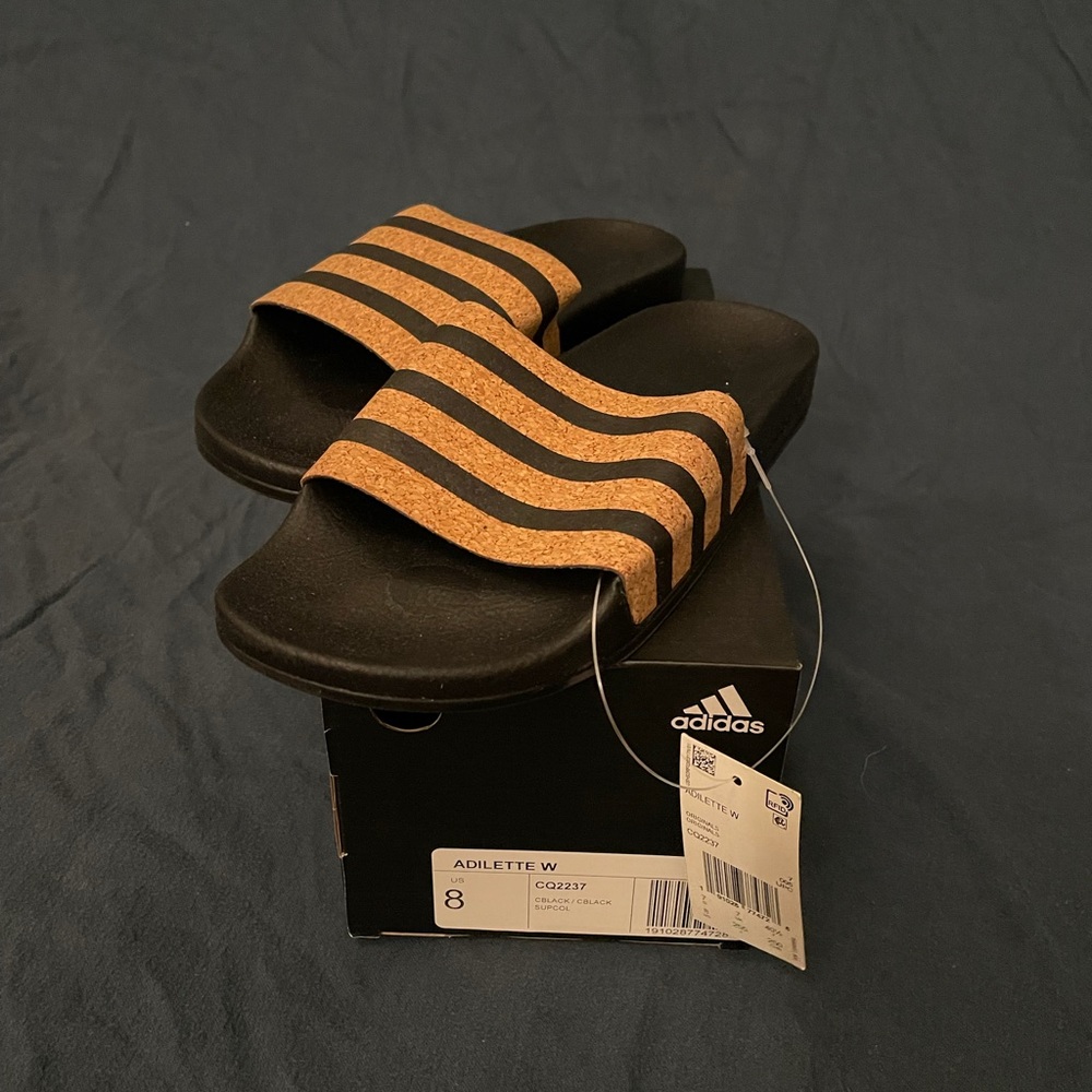 Adidas cork adilette slides